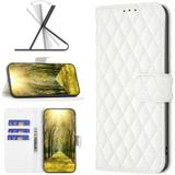Diamond Lattice Wallet Leather Flip Phone Case For iPhone XS Max(White)