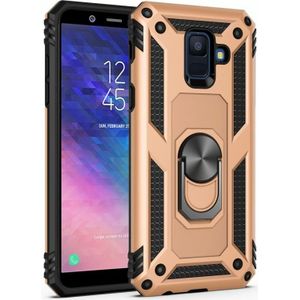 Armor Shockproof TPU + PC Protective Case voor Galaxy A6 (2018)  met 360 graden rotatiehouder (goud)