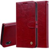 Business stijl olie Wax textuur horizontale Flip lederen case voor Galaxy A10  met houder &amp; kaartsleuven &amp; portemonnee (rood)
