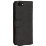 Dual-Color Splicing Horizontale Flip PU Lederen Case met Houder &amp; Card Slots &amp; Portemonnee voor iPhone 8/7 / SE 2020 (Zwart)