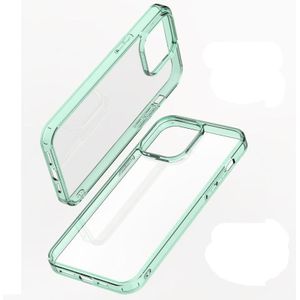 Transparant Tempered Glass TPU -telefoonhoesje voor iPhone 14 Pro (Green)