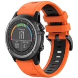Voor Garmin Fenix 3 Sapphire 26mm tweekleurige sport siliconen horlogeband (oranje + zwart)