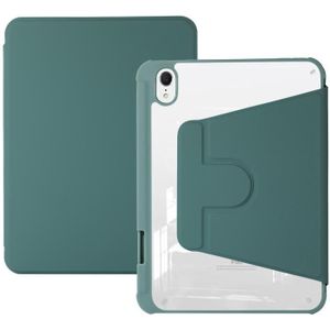 Voor iPad Air 5 2022/4 2020 Acryl Draaibare Houder Tablet Lederen Case (Donkergroen)