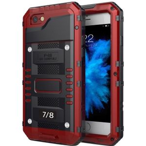 Waterdichte stofdichte schokbestendige zink legering + siliconen case voor iPhone 8 &amp; 7 (rood)