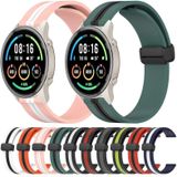 Voor Xiaomi MI Watch Sport 22 mm opvouwbare magnetische sluiting siliconen horlogeband (roze + wit)