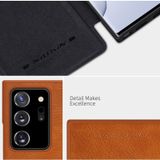 Voor Samsung Galaxy Note 20 Ultra NILLKIN QIN-serie Crazy Horse Texture Horizontale Flip Lederen case met kaartsleuf (Zwart)