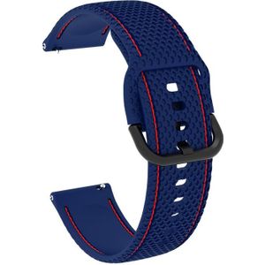 20mm voor Samsung Galaxy Watch Active 2 Two-Color Stitching Silicone Vervanging Strap Horlogeband (Midnight Blue)