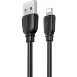 REMAX RC-138i 2.4A USB naar 8 Pin Suji Pro Fast Charging Data Cable  Kabel lengte: 1m (Zwart)
