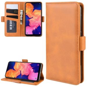 Voor Galaxy A10 Double Buckle Crazy Horse Business Mobiele Telefoon Holster met Kaart Wallet Bracket Functie (Geel)