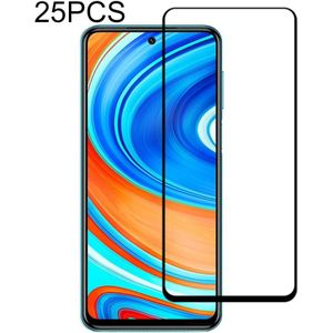 25 PCS 9H Surface Hardness 2.5D Full Glue Full Screen Tempered Glass Film Voor Xiaomi Redmi Note 9 Pro Max