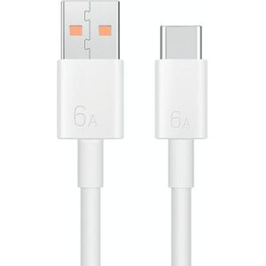 Originele Huawei CC790 USB Type-A naar USB-C / Type-C Interface 6A Data Cable  Kabellengte: 1m (Wit)