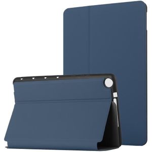 Voor Huawei MediaPad M5 Lite 8 Dual-vouwen Horizontale Flip Tablet Leren Case met Houder (Royal Blue)
