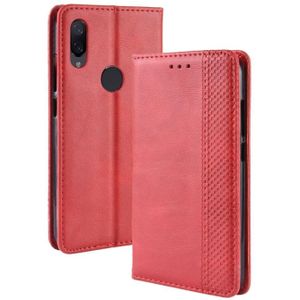 Magnetische Buckle retro Crazy Horse textuur horizontale Flip lederen case voor Xiaomi Redmi 7  met houder &amp; kaartsleuven &amp; fotolijstjes (rood)