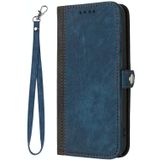 Voor Sony Xperia 10 IV Side Buckle Double Fold Hand Strap Leather Phone Case (Royal Blue)