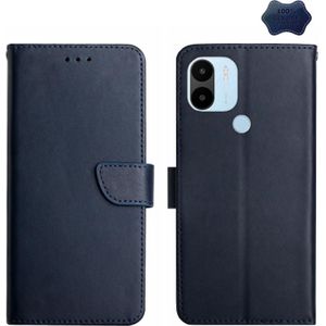 For Xiaomi Redmi A1+ Genuine Leather Fingerprint-proof Flip Phone Case(Blue)