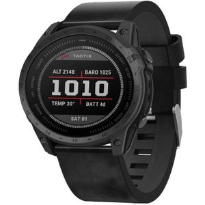 Voor Garmin Tactix 7 26mm lederen stalen gesp horlogeband