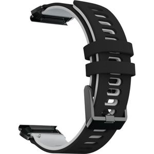 Voor Garmin Fenix 6 tweekleurige siliconen band horlogeband (zwart grijs)