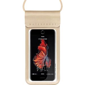 Outdoor duiken zwemmen mobiele telefoon touch screen waterdichte tas voor onder 5 inch mobiele telefoon (goud)