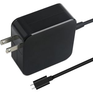 Draagbare lader met 65 W USB-C / Type-C-voedingsadapter voor laptops met type-C-oplaadkabel  Amerikaanse stekker