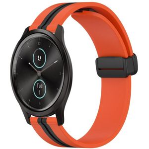 Voor Garmin Garminmove Style 20 mm opvouwbare magnetische sluiting siliconen horlogeband (oranje + zwart)