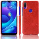 Schokbestendige Litchi textuur PC + PU Case voor Xiaomi Redmi Note 7 (rood)