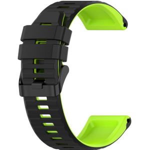 Voor Garmin Fenix 6 22mm Silicone Mixing Color Watch Strap (Zwart + Groen)
