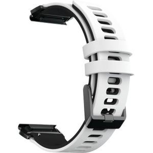 Voor Garmin Fenix 6 tweekleurige siliconen band horlogeband (wit zwart)