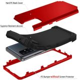 Voor Samsung Galaxy A71 5G PC + Siliconen Driedelige Shockproof Protection Case(Red)