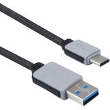 3m Geweven stijl 2A USB-C / Type-C Male 3.1 USB 3.0 Male gegevens / Kabel van de Lader  Voor Samsung Galaxy S8 &amp; S8 PLUS / LG G6 / Huawei P10 &amp; P10 Plus / Xiaomi Mi 6 &amp; Max 2 nl andere Smartphones  Lengte: 3m