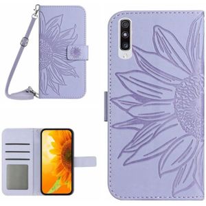 Voor Samsung Galaxy A70/A70S Skin Feel Sun Flower Pattern Flip lederen telefoonhoes