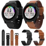 Voor Garmin Forerunner 935 22mm lederen stalen gesp horlogeband