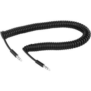 3.5mm mannelijke Jack spiraalsnoer Earphone kabel Male / voorjaar kabel  lengte: 45cm (kan worden uitgebreid tot 2m)(Black)