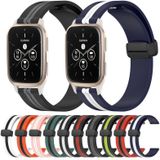 Voor Garmin Forerunner Sq2 Muziek 20mm Opvouwbare magnetische sluiting siliconen horlogeband (oranje + zwart)