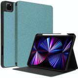 Doek textuur TPU horizontale flip lederen geval met pen slot &amp; houder voor iPad Pro 11 inch 2021 / 2020 / 2018 (mint groen)