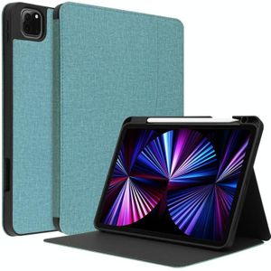 Doek textuur TPU horizontale flip lederen geval met pen slot &amp; houder voor iPad Pro 11 inch 2021 / 2020 / 2018 (mint groen)