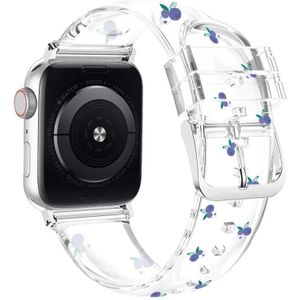 Vierkante gesp transparante horlogeband voor Apple Watch Series 7 45 mm / 6 &amp; SE &amp; 5 &amp; 4 44mm / 3 &amp; 2 &amp; 1 42 mm
