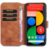 Voor Google Pixel 5 DG. MING Retro Oil Side Horizontale Flip Case met Holder &amp; Card Slots &amp; Wallet(Brown)