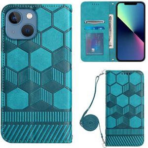 Voor iPhone 14 Plus Crossbody Football Texture Magnetisch PU-telefoonhoesje