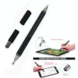 AT-12 3 in 1 Touch Screen Capacitieve Pen met Common Writing Pen &amp; Mobile Phone Writing Pen Functie is geschikt voor Apple / Huawei / Samsung(Black)