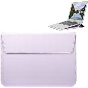 Universele envelop stijl PU lederen draagtas met houder voor uiterst dunne Notebook Tablet PC 15.4 inch  maat: 39x28x1.5cm(Purple)