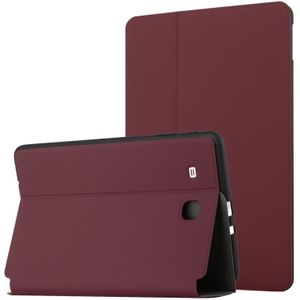 Voor Samsung Galaxy Tab E 9.6 T560 / T561 / T565 / T567V Dual-vouwen Horizontale Flip Tablet Lederen Case met Houder (Wijnrood)