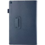 Sony Xperia Z2 10.1 Tablet horizontaal Litchi structuur PU leren Flip Hoesje met houder (donker blauw)