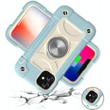 Schokbestendige siliconen + pc beschermhoes met dubbele ring houder voor iPhone 11 Pro (ice blue)