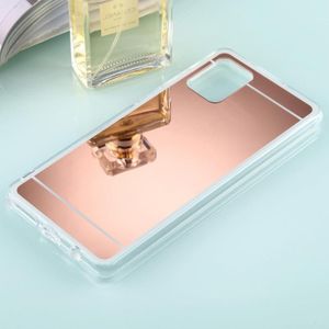 Voor Samsung Galaxy A71 TPU + Acryl Luxe Plating Mirror Phone Case Cover (Rose Gold)