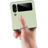 For Samsung Galaxy Z Flip4 PC Shockproof Folding Protective Case with Ring Buckle(Light Green)