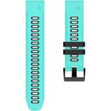 Voor Garmin Fenix 7 22mm Silicone Sports Two-Color Watch Band (Peppermint Green + Blue)