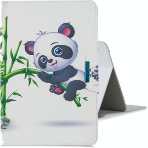 Voor 7 inch Tablet PC Universal Colored Drawing Horizontale Flip PU Lederen Case met Holder &amp; Card Slot (Bamboo Panda)