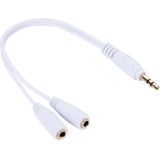 Headphone(Earphone) Splitter Adapter  voor iPad  iPhone  Galaxy  Huawei  Xiaomi  LG  HTC en andere slimme Phones(White)