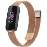 For Fitbit Luxe Special Edition Milanese Metal Magnetic Replacement Strap Watchband(Rose Gold)