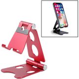 ROOSTAND R2 aluminiumlegering mobiele desktop Tablet beugel dubbele vouwen lui artefact  grootte: 6.4 x7x9cm (Rose Red)